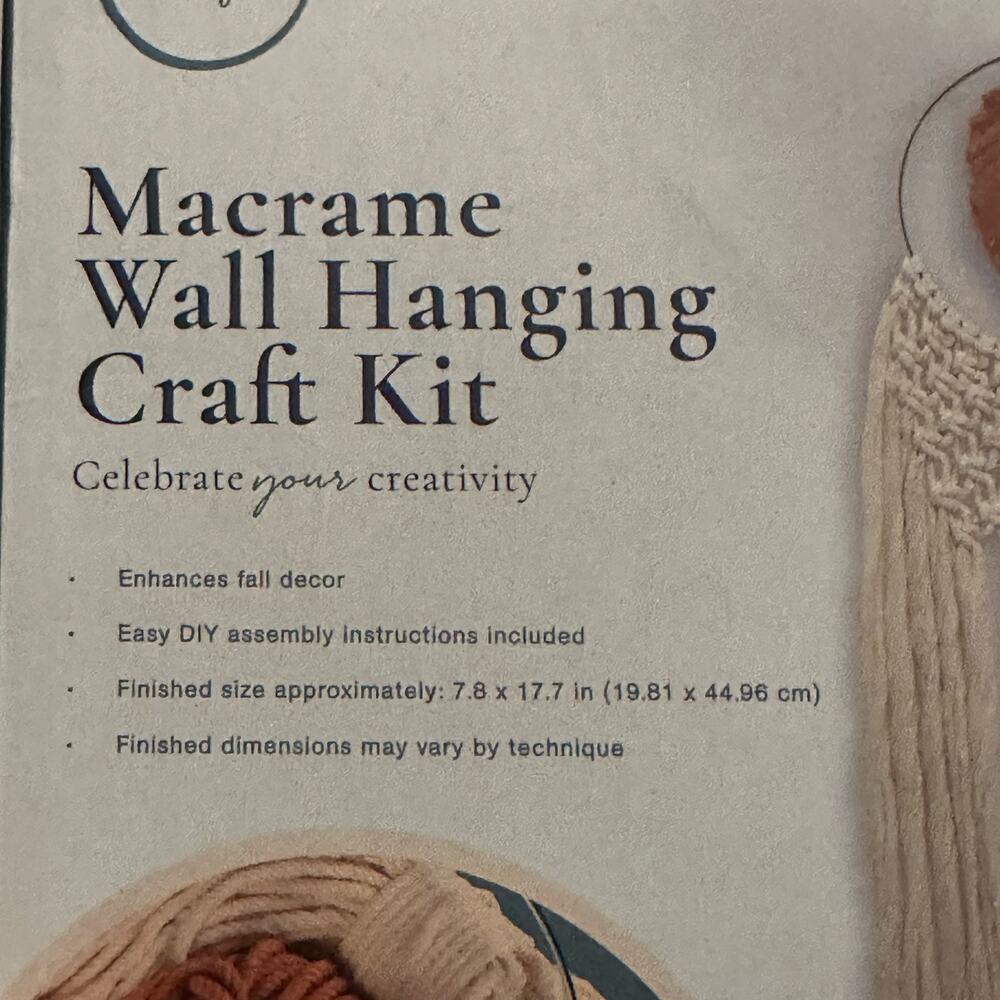 NIB Macrame Wall Hanging Craft Kit DIY Boho Home Decor - Picture 3 of 5